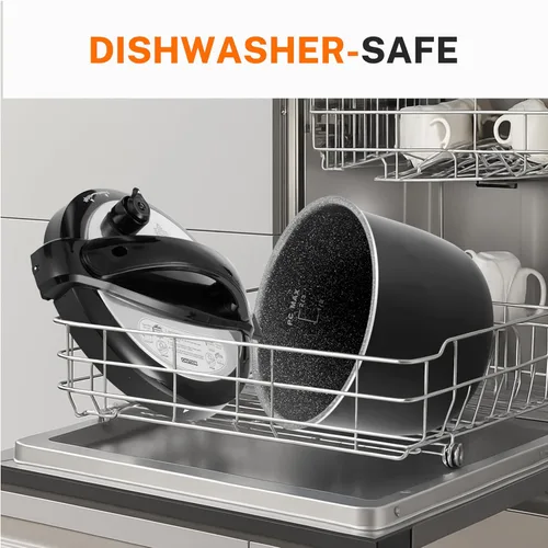 Vista 6 de Simple Deluxe 8QT - Olla a Presión Eléctrica Múltiple 16 en 1, Multi-Cocina Antiadherente de Acero Inoxidable para Hacer Yogur, Cocción Lenta