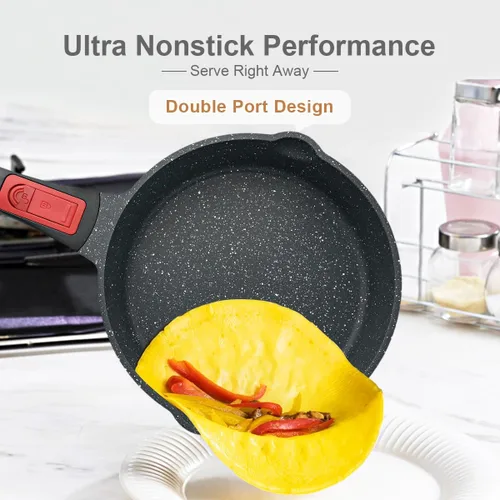 Vista 5 de Sartén para saltear con tapa, sartenes antiadherentes de 12 pulgadas, sartén profunda antiadherente de 5 cuartos de galón, compatible con todas