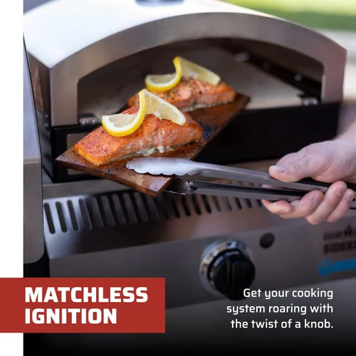 Vista 5 de Camp Chef Sidekick - Accesorio para parrilla, plancha plana incluida, compatible con sistema de cocción de 14 pulgadas, inoxidable/negro