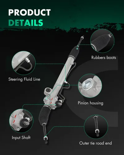 Vista 3 de Conjunto Completo de Bastidor de Dirección Asistida y Piñón Compatible con Hummer H3 2006-2010 22-1040,19320558,1030264