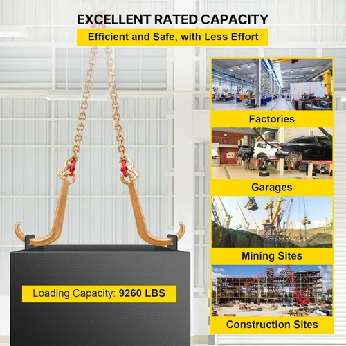 Vista 2 de VEVOR Cadena de brida en V, cadena de remolque de brida de 5/16 pulgadas x 2 pies, cadena de transporte de brida en V de grado 80, resistencia a