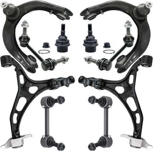 Vista 55 de Detroit Axle - Kit de suspensión frontal de 10 piezas para Jeep 2002-2004 Liberty, 2 brazos de control superiores con rótula 2 rótulas inferiores, 4