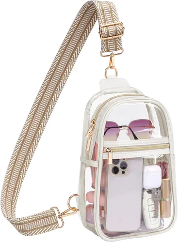 Vista 12 de PACKISM Bolso bandolera transparente para eventos de estadio - Concierto deportivo, bolsa cruzada con correa cómoda