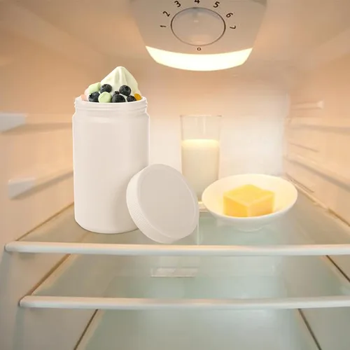 Vista 5 de Paquete de 6 tarros de plástico Mason de 33 onzas, recipientes de helado de 1 cuarto de galón con tapa superior de rosca, tarro de plástico