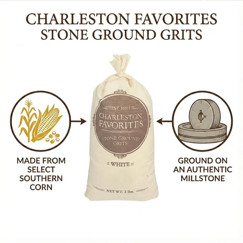 Vista 5 de Charleston Favorites Sémola de Maíz Molida en Piedra - Blanca 2 Libras