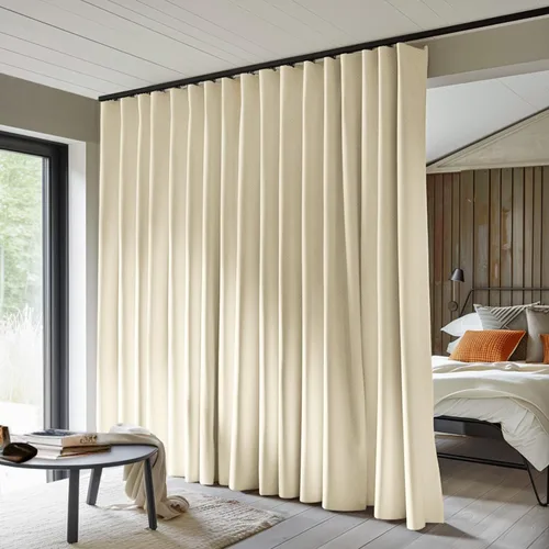 Vista 16 de MaKefeile - Cortinas divisoras de habitación, para privacidad, totalmente opacas, con aislamiento térmico y reducción de ruido, para dormitorios