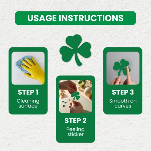 Vista 5 de LiteMark Calcomanía reflectante verde de trébol de 2 pulgadas para casco, caja de herramientas, laptop, etc. Paquete de 3