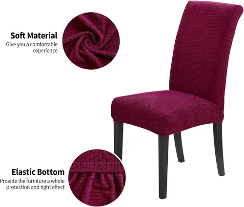 Vista 67 de Joccun - Juego de 2 fundas para sillas de comedor, fundas elásticas para sillas de comedor, fundas de asiento para sillas de comedor, funda de Negro