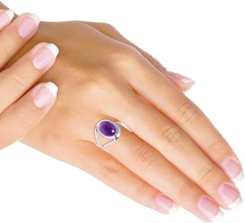 Vista 2 de Jeweloporium Anillo de plata de ley 925 maciza, hecho a mano para mujer