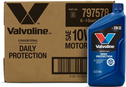 Vista 18 de Aceite de motor Valvoline Daily Protection SAE 10W-40, convencional, 5 cuartos de galón, caja de 3