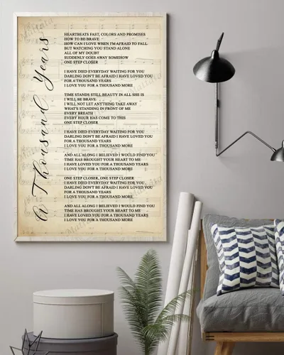Vista 2 de Decor Gift - Póster de retrato musical de una canción de mil años (12 x 18 pulgadas)