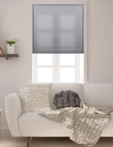 Arlo Blinds Persianas celulares inalámbricas con filtro de luz de una sola célula, color: gris, tamaño: 17 pulgadas de ancho x 60 pulgadas de alto