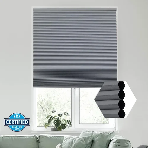 Vista 5 de Persianas celulares de tamaño personalizado, sin cordones, 100 % opacas para ventanas, persianas de panal de abeja de 1.5 pulgadas, reducción