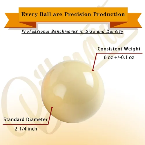 Vista 3 de Billmart - Accesorios de Mesa de Billar de Bolas de Pool Premium, 2-1/4" Tamaño Regulación, Juego de 16 Bolas de Billar Premium, Regulation