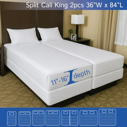 Vista 37 de Protector de colchón corto para caravanas tamaño Queen (60 pulgadas de ancho x 75 litros) impermeable con cremallera, funda de cama hipoalergénica