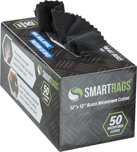 Arkwright Smart Rags in Box - Paquete de 50 paños de limpieza de microfibra sin pelusas, sin arañazos ni rayas, toallas de lavado dispensables para