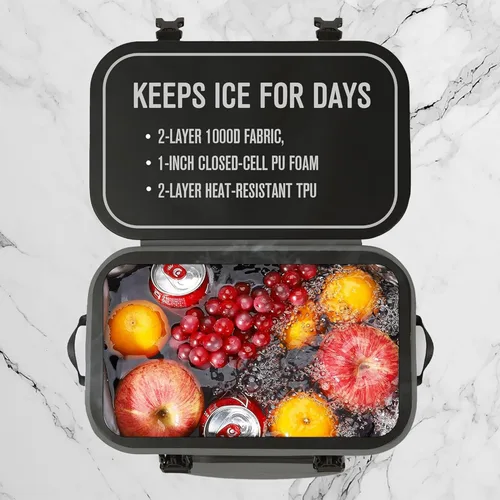 Vista 3 de Backpack Coolers Insulated Leak Proof, Fishing Backpack with Cooler Lightweight, Magnetic Closure Waterproof Durable for Camping & Hiking - Gray