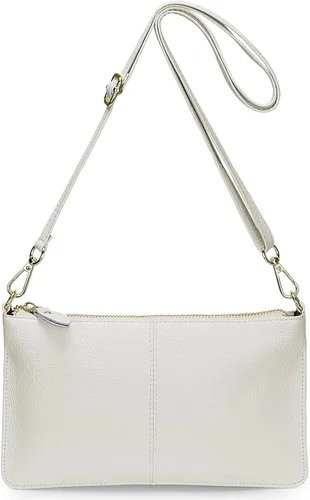 Vista 2 de YALUXE Clutch Wristlet - Cartera de piel auténtica con bloqueo RFID y cadena de hombro