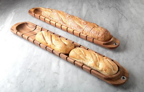 Vista 5 de Ironwood Gourmet Avignon - Inglete para baguette, madera de acacia, 1.75 x 3.5 x 26.25 pulgadas