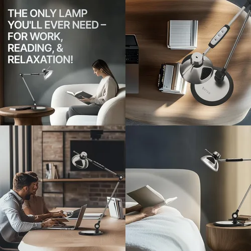 Vista 4 de OTUS lámpara LED de escritorio con control de gestos, encendido y apagado sin tacto; luz de lectura para escritorio con protección para los ojos