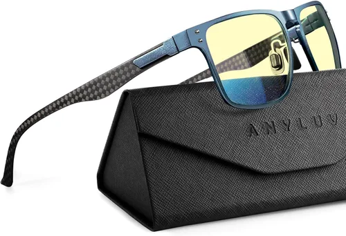 Vista 29 de ANYLUV Blue Light Glasses Men/Women, Carbon Fiber Working Blue Light Blocking Glasses Relieve Eyestrain
