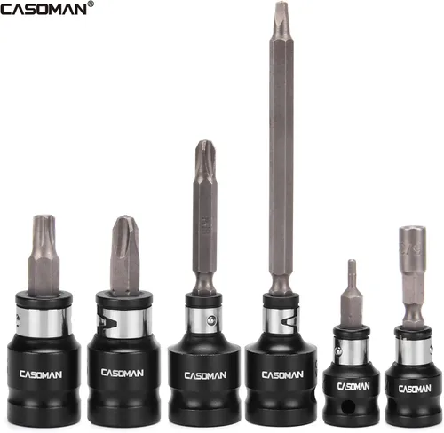 Vista 3 de CASOMAN Juego de adaptadores de dados de broca -1/4" x 3/8" Dr. 1/4" x 1/2" Dr., 5/16" * 1/2" Dr., 1/4-Inch Dr. Hex Power Bit Holder & 5/16" 1/4