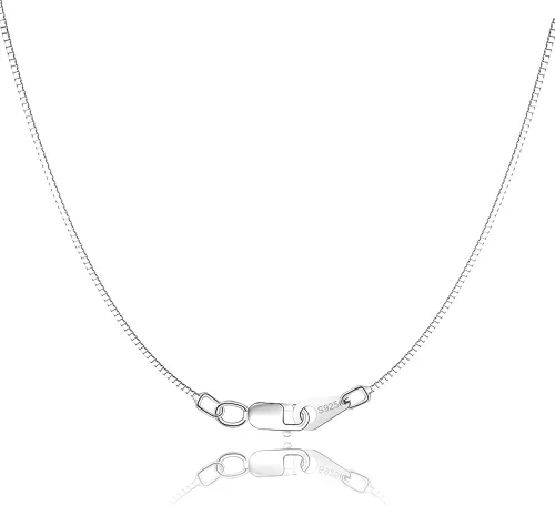 Jewlpire - Cadena de plata de ley 925 de 0.031de pulgada, cierre de mosquetón, cadena italiana, superfina y fuerte, calidad y precio asequible,