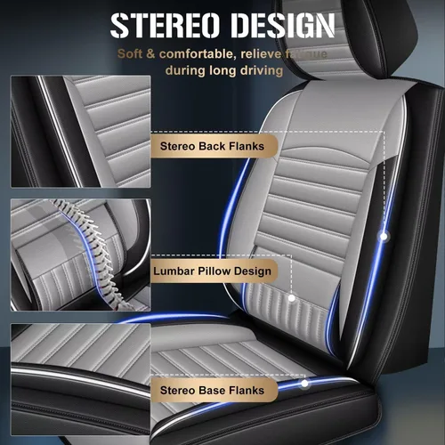 Vista 16 de TTX LIGHTING 2 fundas de asiento delantero compatibles con Subaru Ascent 2019-2024 2025, fundas de asiento de piel sintética compatibles con bolsa