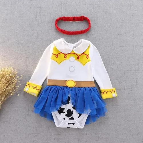 Vista 5 de Dressy Daisy Mameluco de princesa para bebé niña, disfraz para Halloween y cumpleaños con diadema