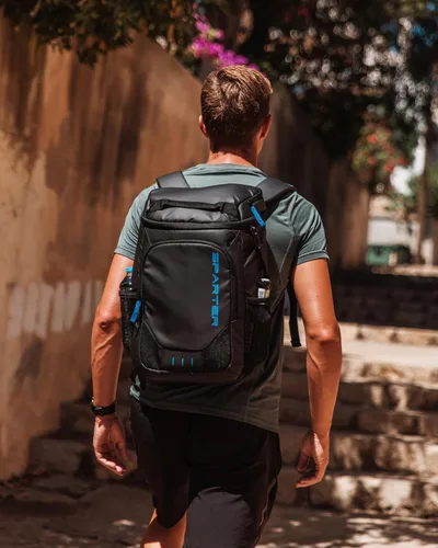 Vista 8 de SPARTER - Mochila enfriadora aislada a prueba de fugas para 33/49 latas, bolsa térmica con 2 compartimentos aislados, mochila de playa, viaje