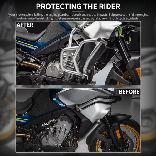 Vista 4 de Para CF-Moto 800MT MT800 MT 800 MT CF800MT 2021 2022 2023 Protector de motor de motocicleta, barras de choque de carretera, marco de jaula