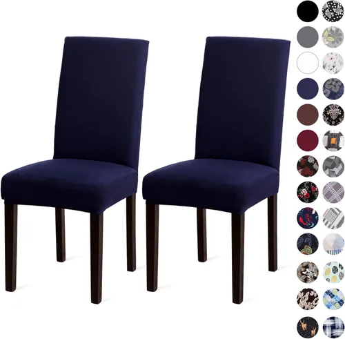 Vista 55 de Sufdari Juego de 2 fundas para sillas de comedor, fundas para sillas de cocina, fundas para sillas Parsons, protectores de sillas de elastano