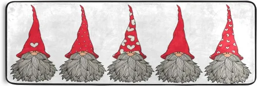 Vista 3 de Christmas Runner Rug, Cute Gnomes Christmas Pattern Runner Rug Floor Mat Non-Skid Kitchen Rug Soft Area Rug for Bathroom Entryway Hallway Dining