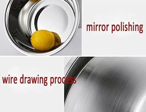 Vista 3 de Cuenco de acero inoxidable, cuencos de metal, lavabo de acero inoxidable, acabado de espejo de borde más profundo resistente, cuenco apto