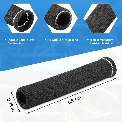 Vista 3 de Juego de 8 fundas protectoras de alambre para bujías, funda protectora contra el calor con 16 bridas de alambre de acero inoxidable, kit de 2500