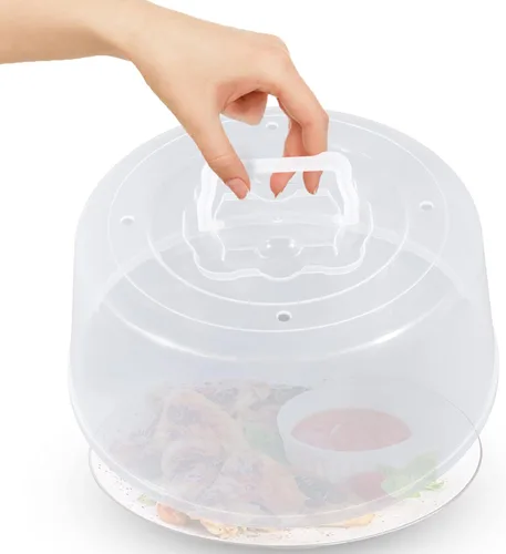 Vista 8 de Cubierta grande para microondas para alimentos, tapa protectora de salpicaduras, funda de soporte para pasteles, tamaño 11.5 pulgadas x 5 pulgadas