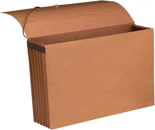 Vista 11 de Smead 100% Recycled Expanding File Wallet with Flap and Cord Closure, Reinforced, 5-1/4" Expansion, Legal Size, Redrope, 10 per Box (71199)