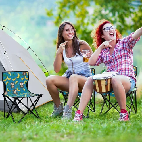 Vista 6 de Outdoor Folding Cute Monkey Banana Camping Chairs for Adults Portable Camping Chair Lightweight Lawn Chair 202a4601