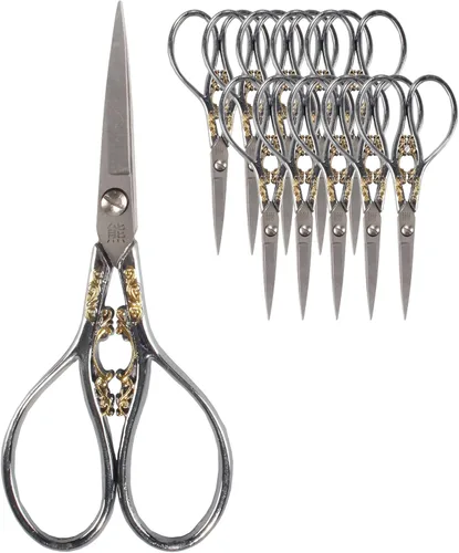 Vista 13 de JubileeYarn - Tijeras de bordado con motivo de sol, color negro, 1 par