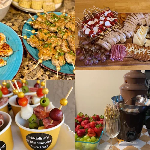 Vista 7 de EuTengHao 200 palillos de cóctel de bambú de 4.7 pulgadas, brochetas de cóctel para aperitivos, postres, bebidas, charcutería, cumpleaños, boda