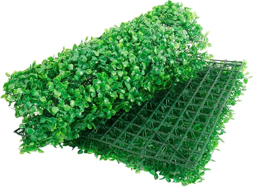 Vista 6 de Finderomend Paquete de 12 paneles de pared de césped, hojas de Milán, telón de fondo de pared de seto de boj artificial, 24 x 16 pulgadas, telón
