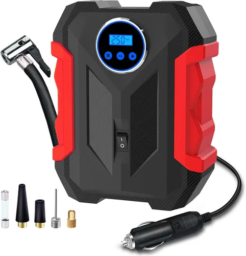 Vista 8 de Compresor de aire digital para bomba automática de coche Inflador de neumáticos portátil con luz LED DC 12V