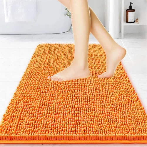 Vista 36 de BOANKODU Alfombras de Baño 47x17, Alfombras de Baño Extra Suaves y Absorbentes de Chenilla, Respaldo de PVC de Secado Rápido, Alfombras de Baño