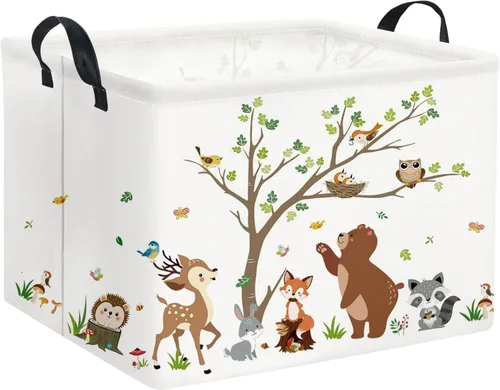 Vista 48 de Cesta de almacenamiento para niños y niñas, cesta de regalo, estante de libros vacío, rectangular, decoración de habitación de animales