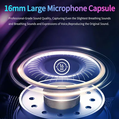 Vista 4 de Micrófono USB para PC – Micrófono para juegos de computadora con iluminación RGB para PS 4 y 5, mezcla de audio dual, silencio, salida