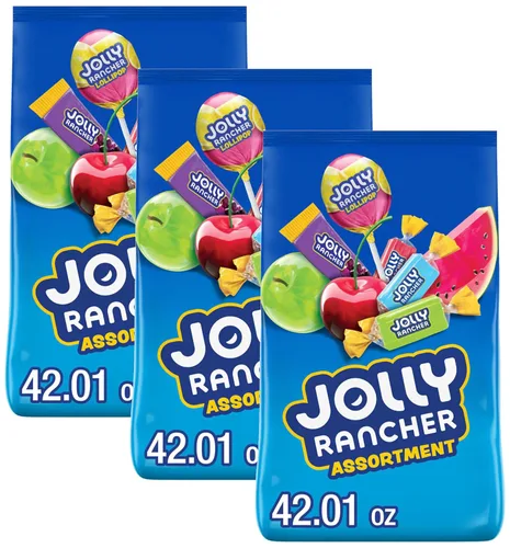 Vista 9 de JOLLY RANCHER - Surtido de caramelos con sabor a fruta en bolsa a granel, 42.01 oz Large bag of Individually wrapped hard candy lollipops and