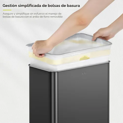 Vista 9 de EKO Mirage X - Cubo de basura con sensor de movimiento de 80 litros/21.1 galones, cubo de basura automático grande para cocina, sin contacto, acero