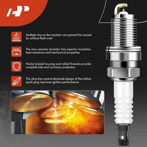 Vista 5 de A-Premium Juego de 4 bobinas de encendido y bujías de iridio compatibles con Suzuki SX4 2007 2008 2009, L4 2.0L