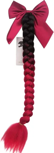 Casco de coletas degradadas con rampa de trenzas para cola de caballo con ventosa con lazo o rosa para moto, 1 unidad de 24 pulgadas, muchos colores