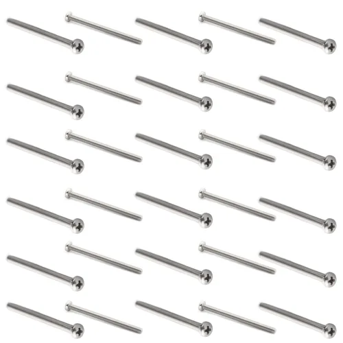 Vista 44 de MroMax 30 tornillos de máquina Phillips de cabeza plana M2 x 0.197 in, acero inoxidable 304 18-8, rosca completa, tornillos de cabeza cruzada gris